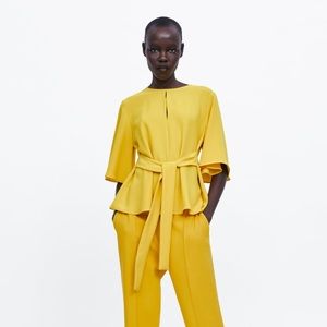 Zara flowy top with bow